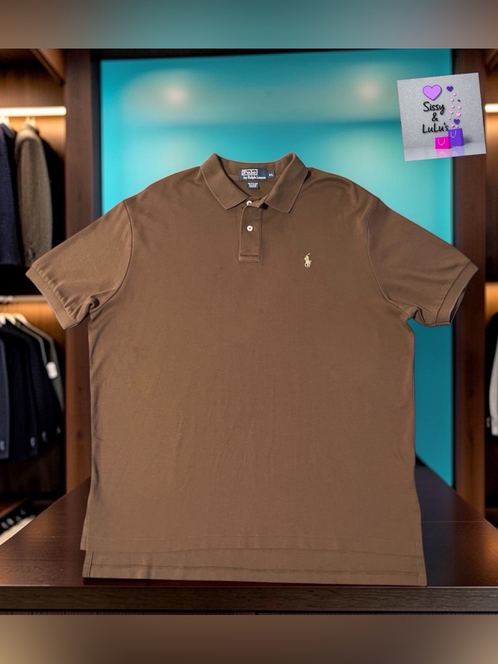 Polo Ralph Lauren Polo Shirt Mens XL Brown Short Sleeve Embroidered Logo